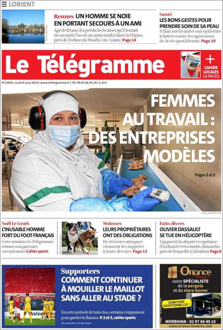Portada de Télégramme (Francia)