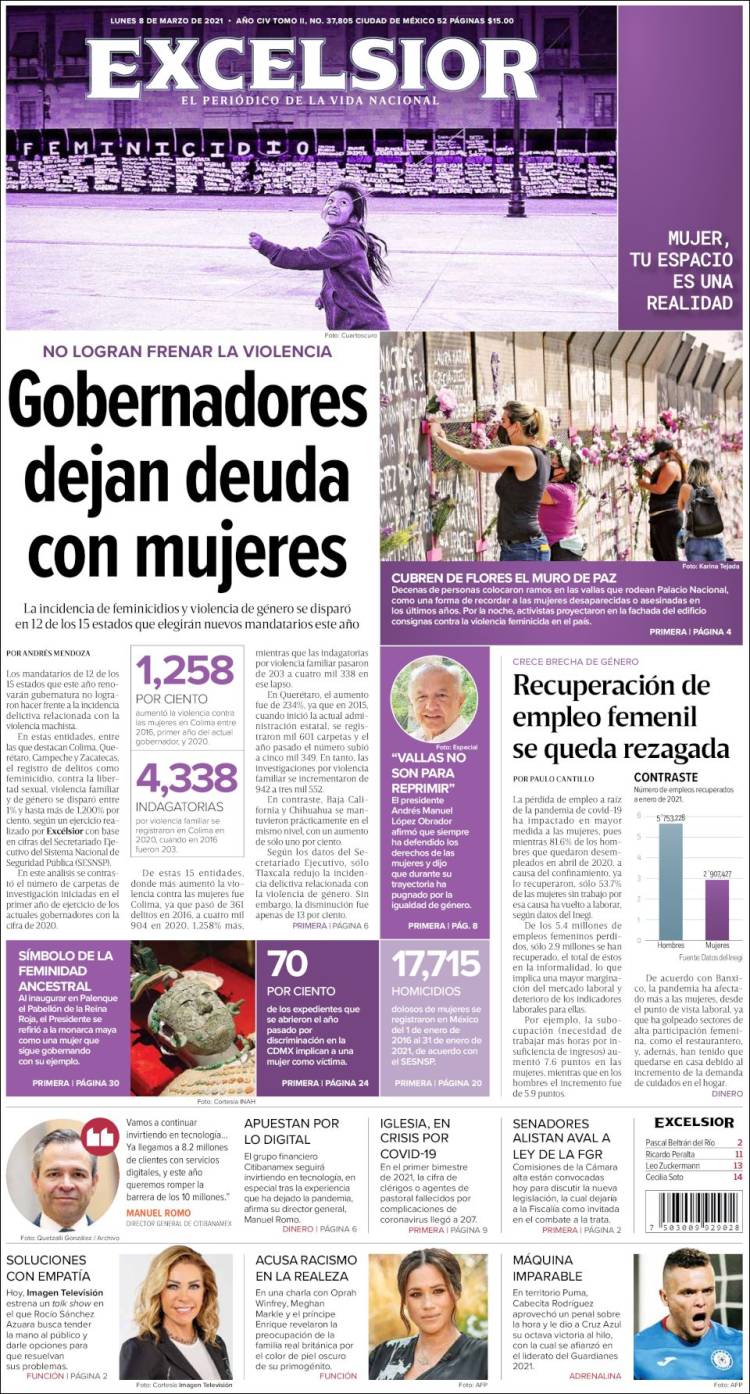 Portada de Excelsior (México)