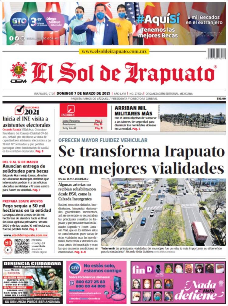 Portada de El Sol de Irapuato (México)