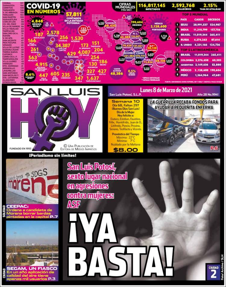 Portada de San Luis Hoy (México)