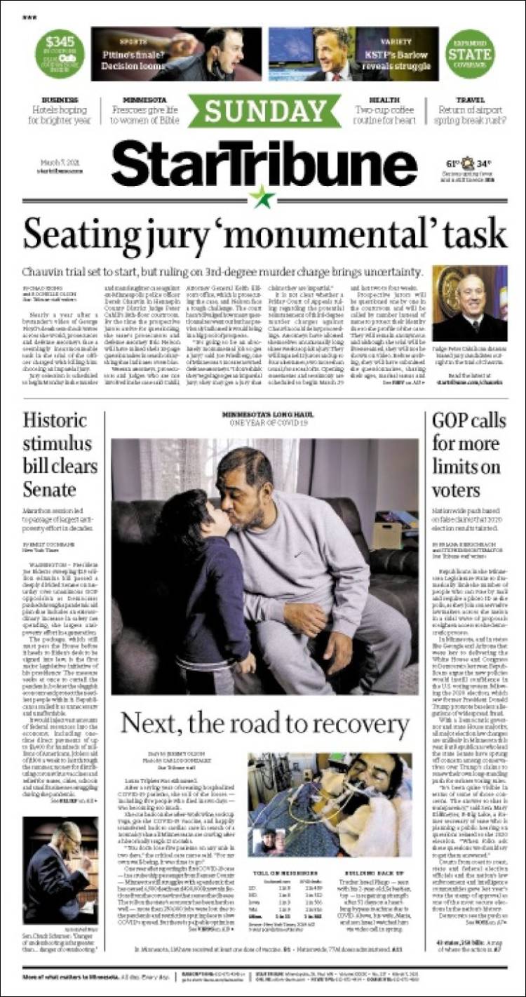 Portada de Star Tribune (USA)