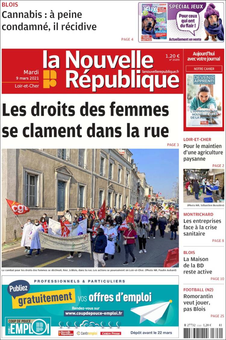 Portada de La Nouvelle Republique (Francia)