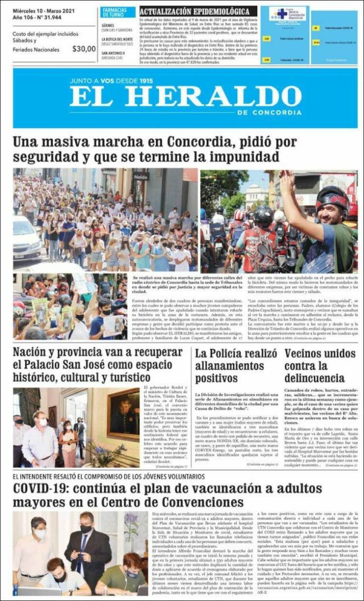 Portada de El Heraldo de Concordia (Argentina)
