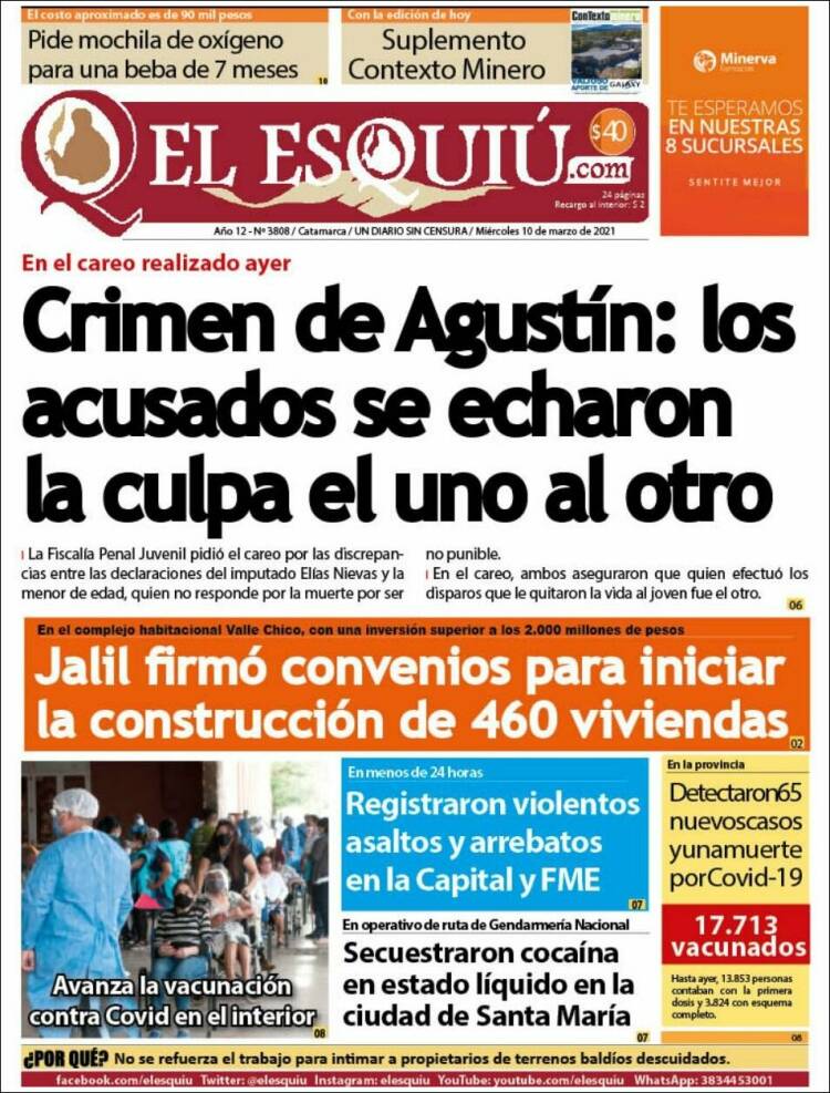 Portada de El Esquiu (Argentina)
