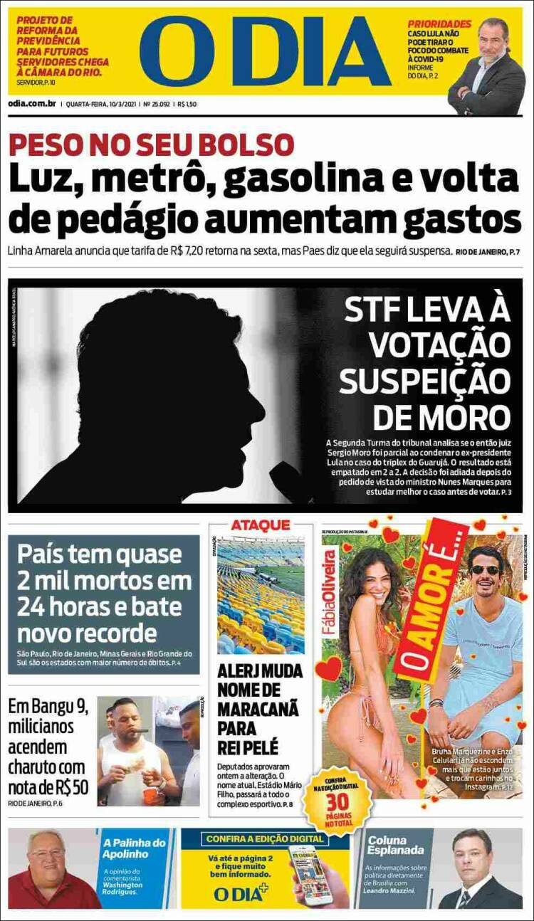 Portada de O Dia (Brasil)