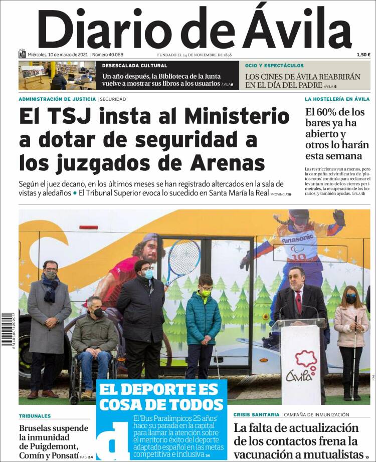 Portada de Diario de Ávila (España)