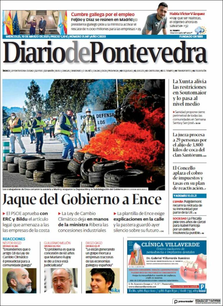 Portada de Diario de Pontevedra (España)