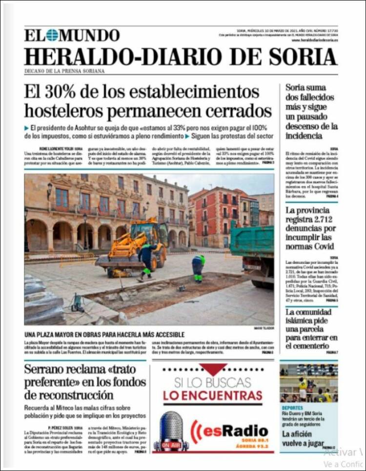 Portada de Diario de Soria (España)