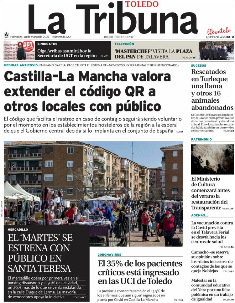 Portada de La Tribuna de Toledo (España)