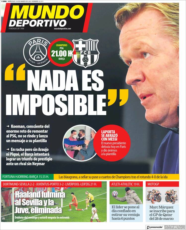 Portada de El Mundo Deportivo (España)