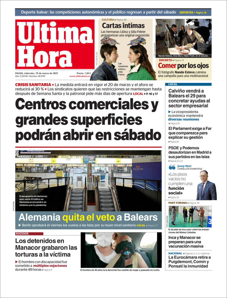 Portada de Última Hora (España)