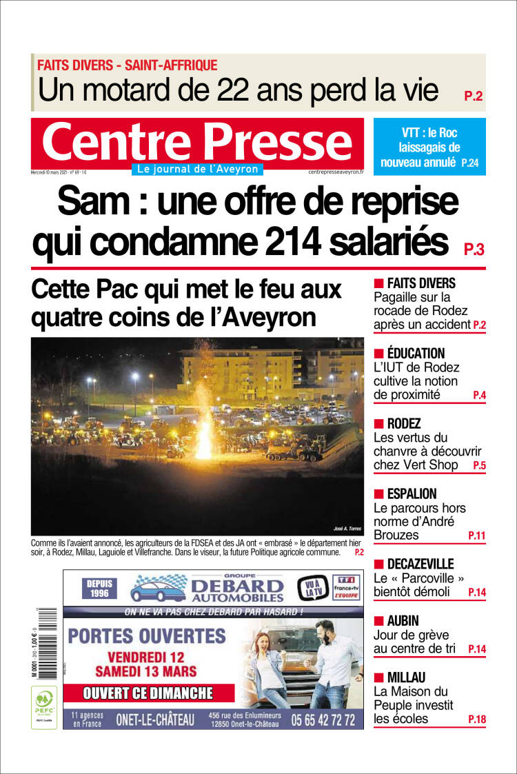 Portada de Centre Presse (France)