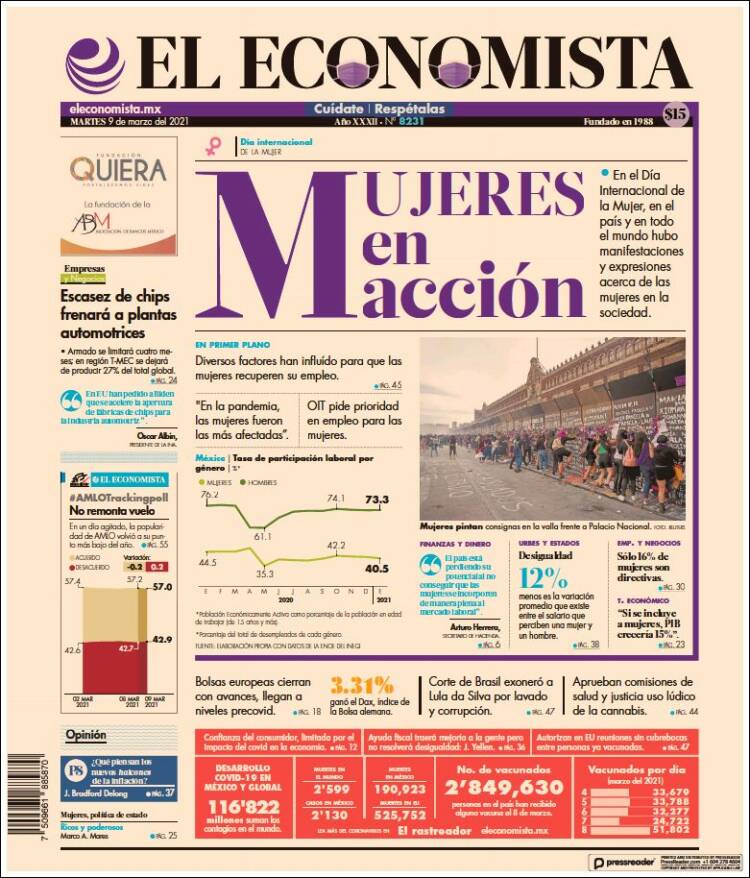 Portada de El Economista (México)
