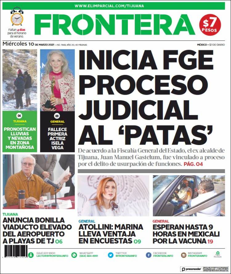 Portada de Frontera (México)