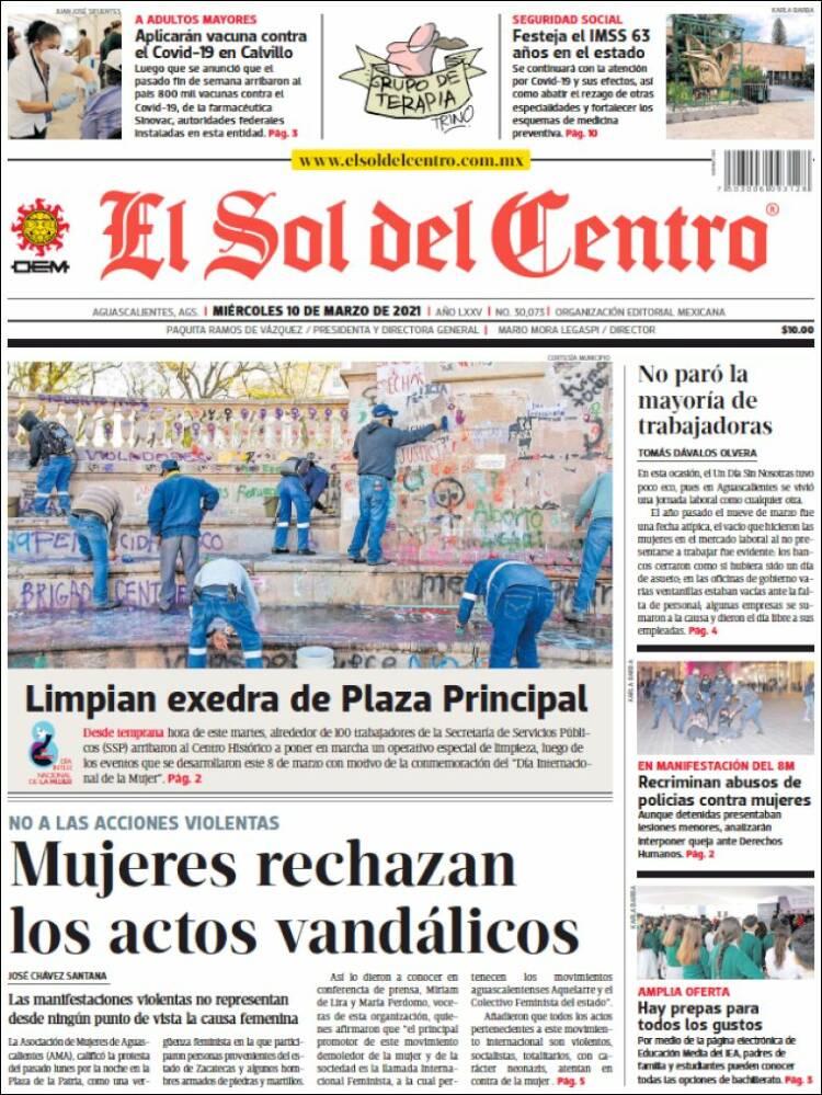 Portada de El Sol del Centro (México)