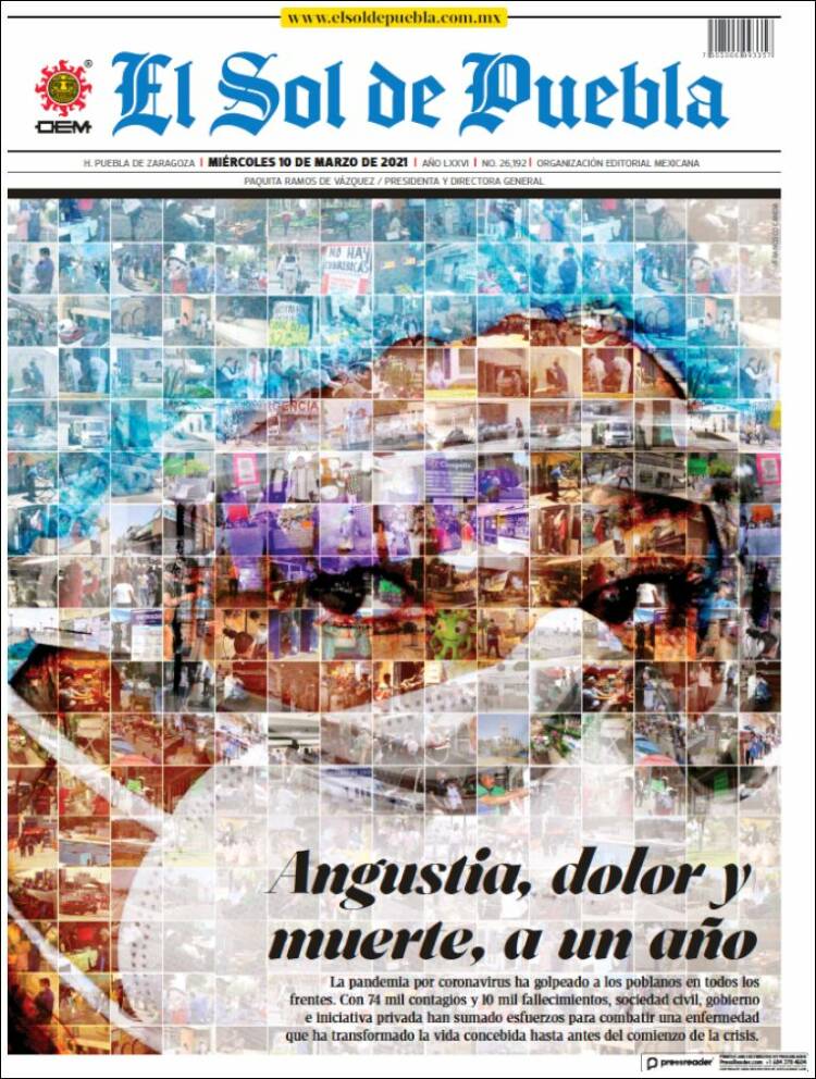 Portada de El Sol de Puebla (México)
