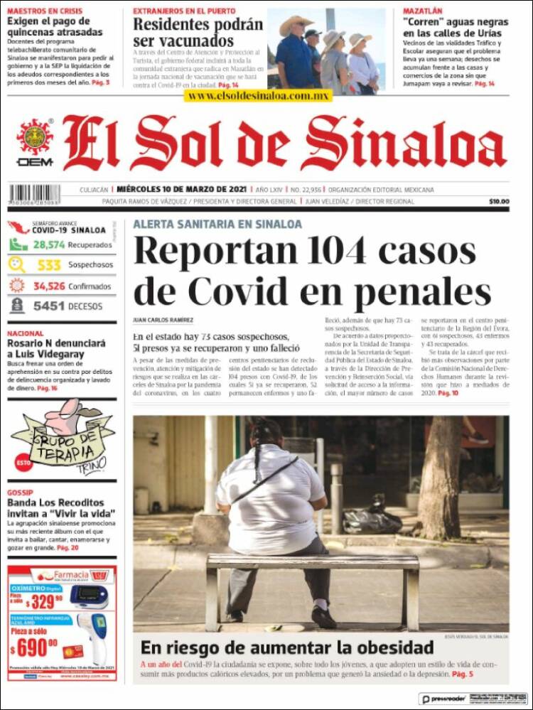 Periódico El Sol De Sinaloa México Periódicos De México Toda La Prensa De Hoy 0961