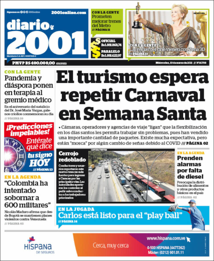 Portada de 2001 - Dosmiluno (Venezuela)