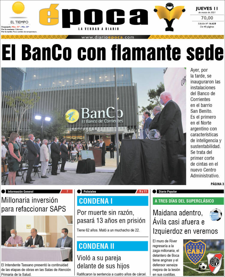 Portada de Diario Época (Argentina)