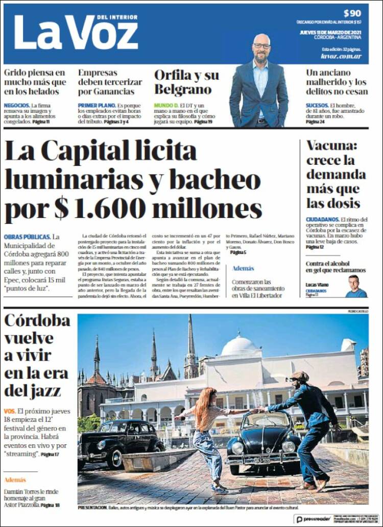 Portada de La Voz del Interior (Argentina)