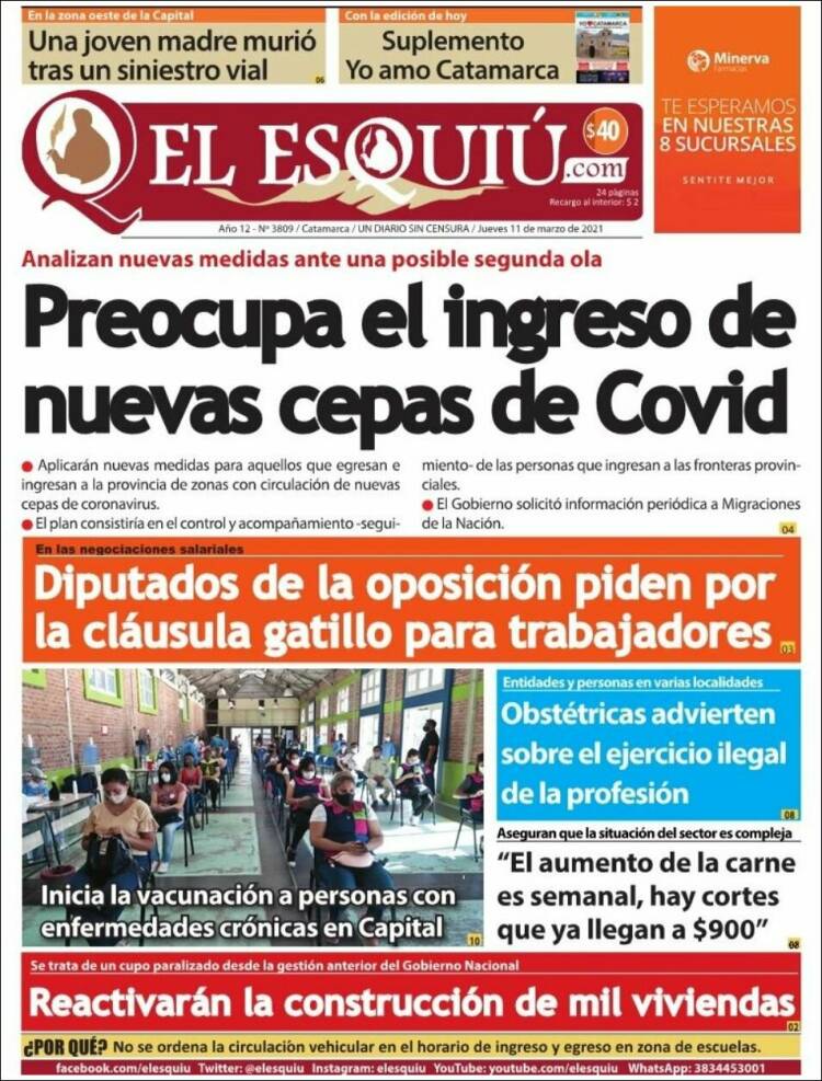 Portada de El Esquiu (Argentina)