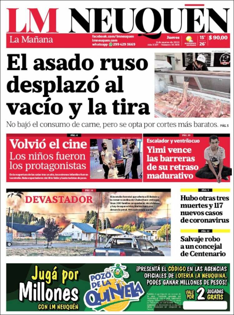 Portada de La Mañanade Neuquén (Argentina)