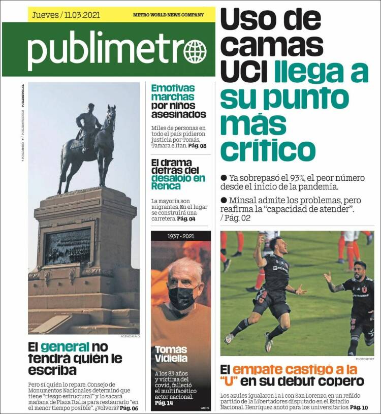 Portada de Publimetro (Chile)