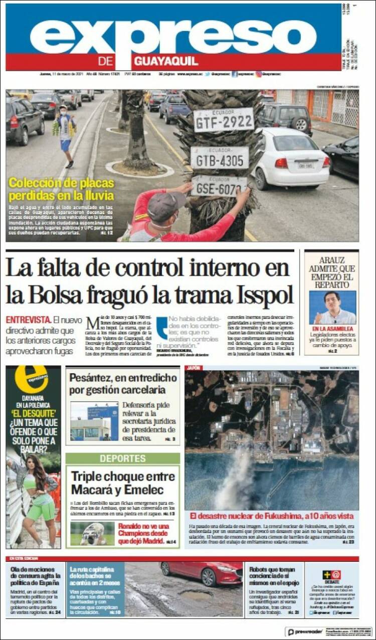 Portada de Expreso (Ecuador)