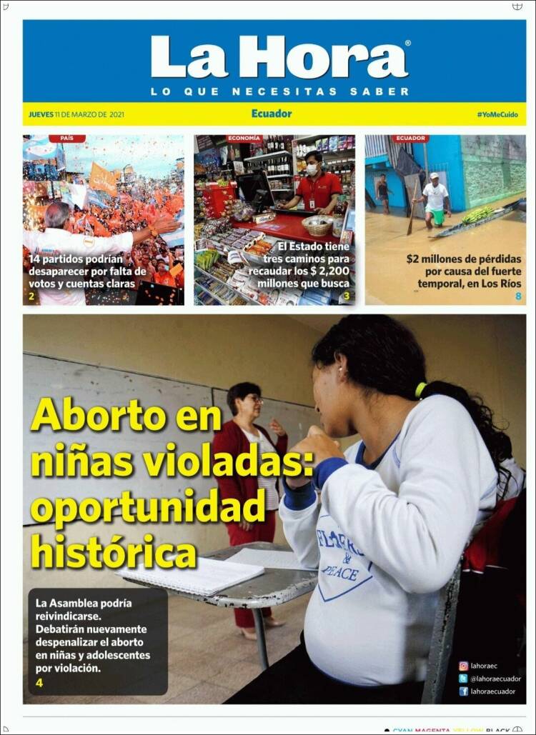 Portada de La Hora - Ecuador (Ecuador)