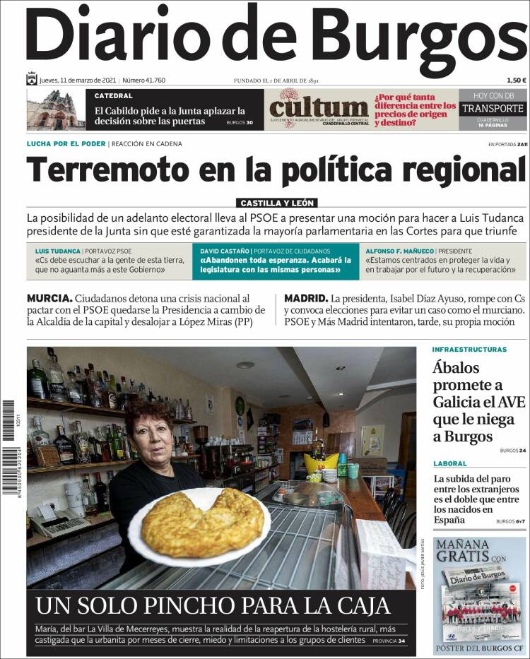 Portada de Diario de Burgos (Espa&ntilde;a)