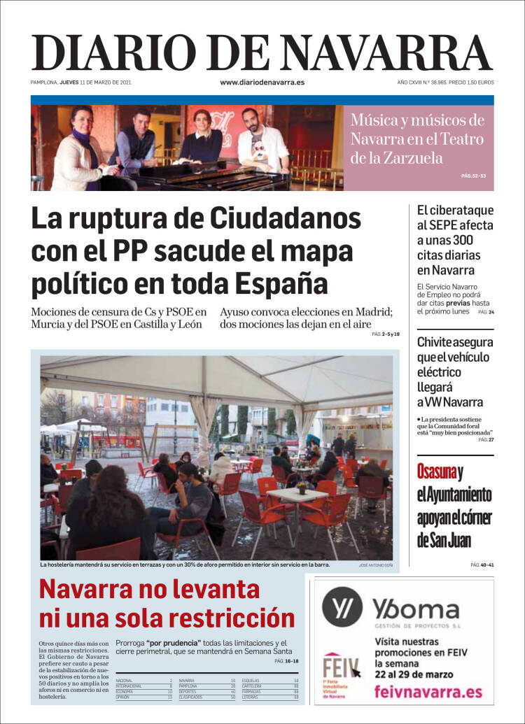 Portada de Diario de Navarra (Espa&ntilde;a)