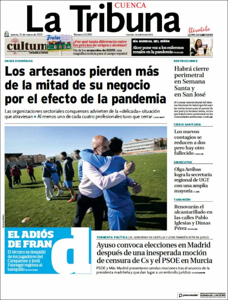 Portada de La Tribuna de Cuenca (Espa&ntilde;a)