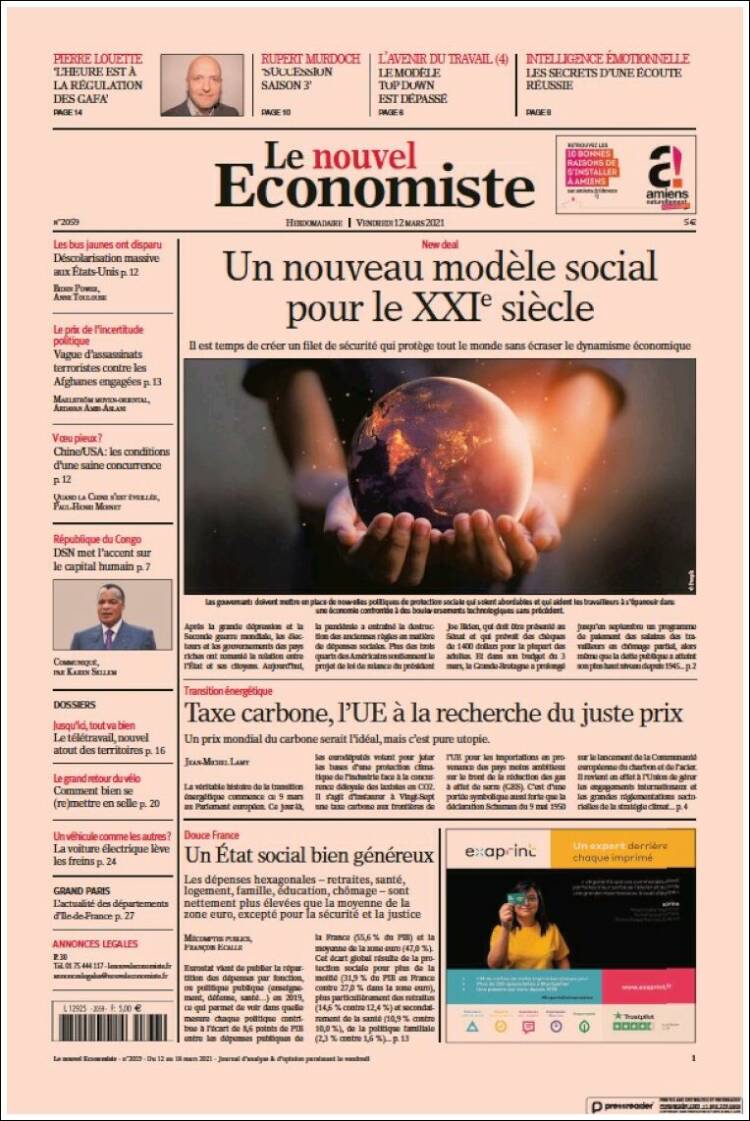 Portada de Le nouvel Economiste (France)