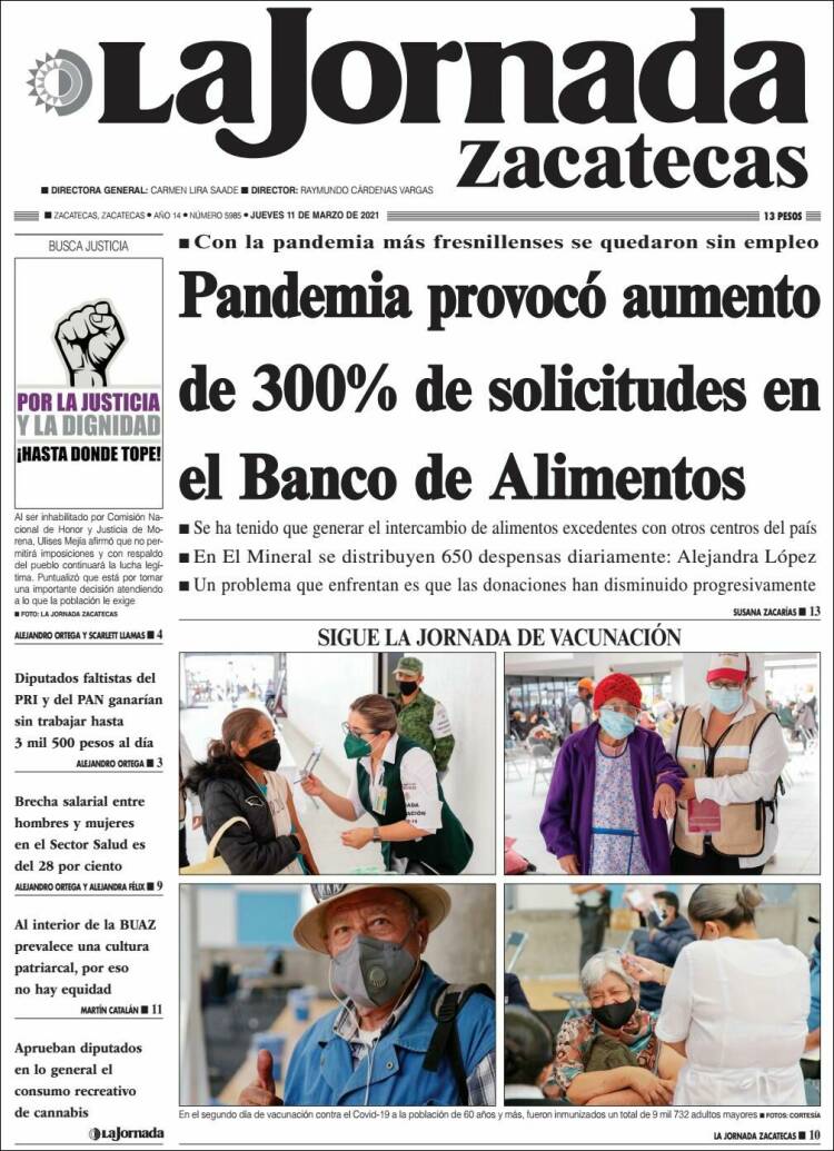 Portada de Jornada de Zacatecas (México)