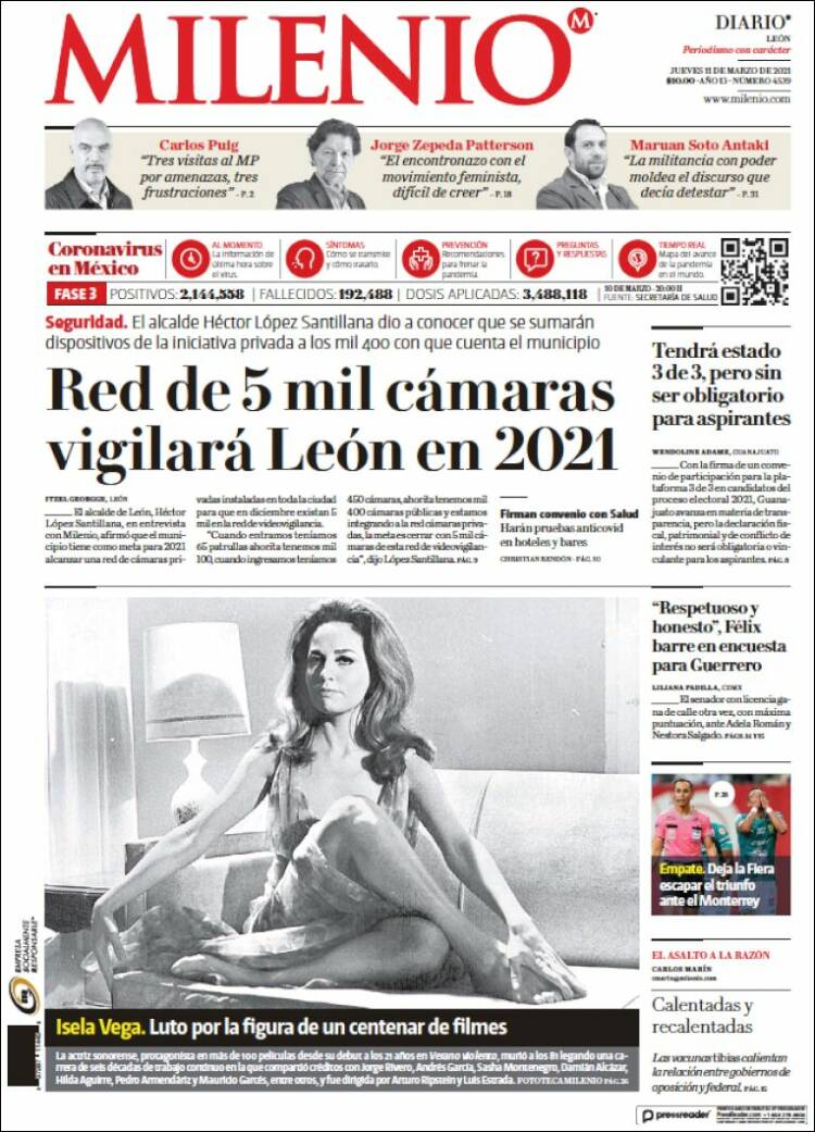 Portada de Milenio de León (México)