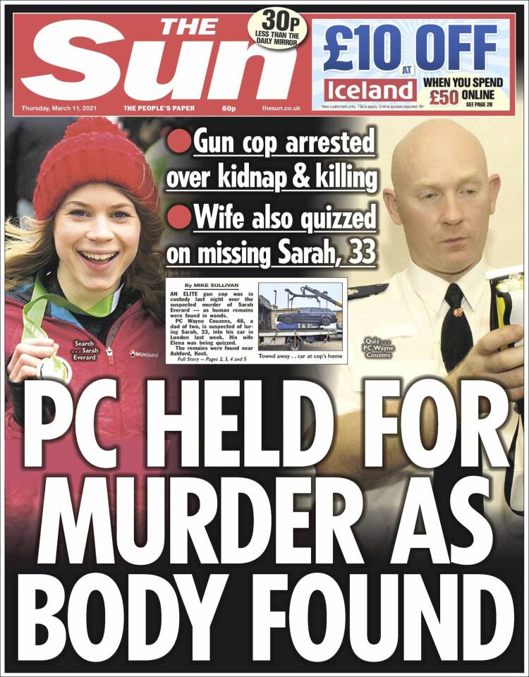 Portada de The Sun (Reino Unido)