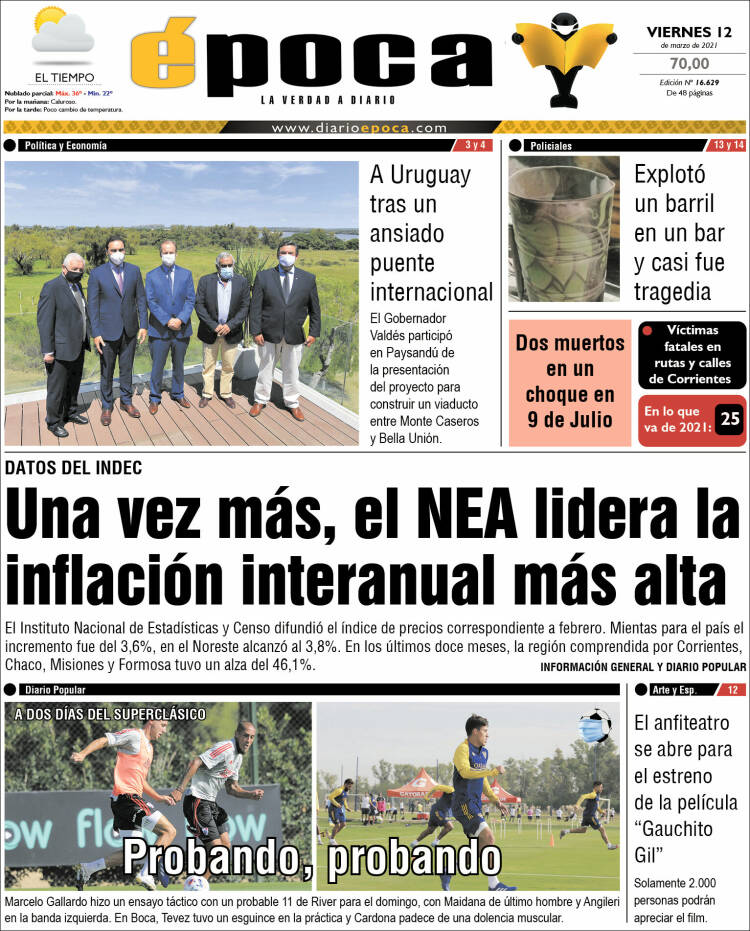 Portada de Diario Época (Argentina)