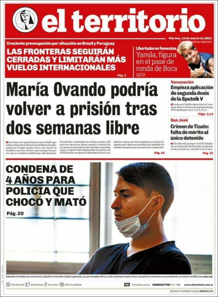 Portada de El Territorio (Argentina)