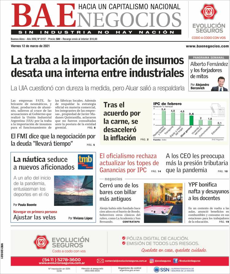 Portada de Buenos Aires Económico (Argentina)