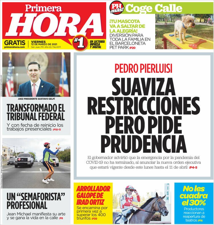 Portada de Primera Hora (Puerto Rico)