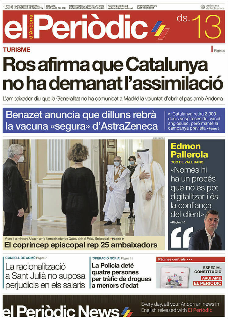 Portada de El Periòdic d'Andorra (Andorra)