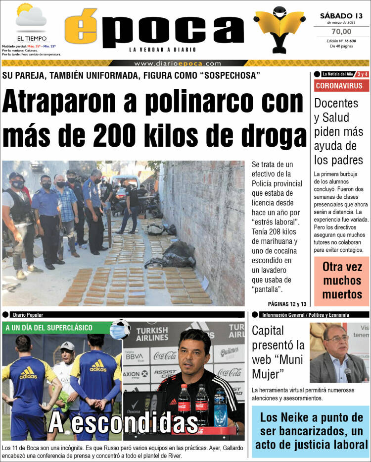 Portada de Diario Época (Argentina)