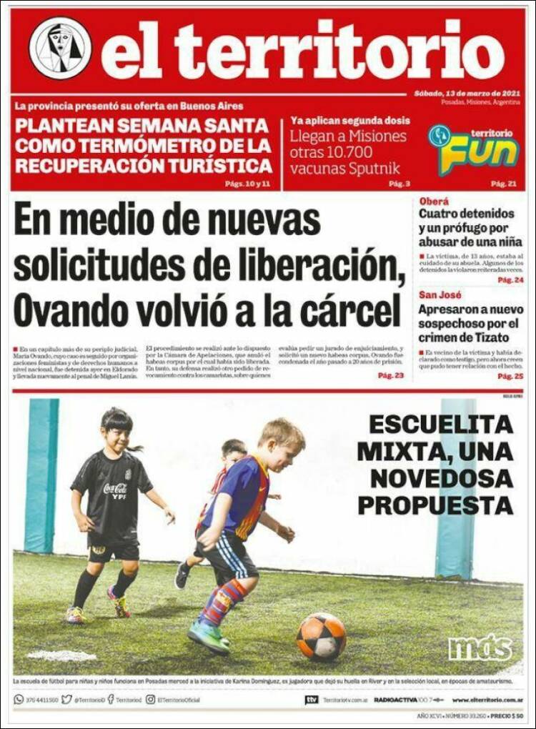 Portada de El Territorio (Argentina)