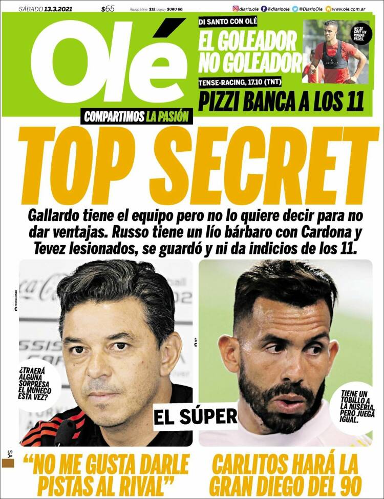 Portada de Olé (Argentina)
