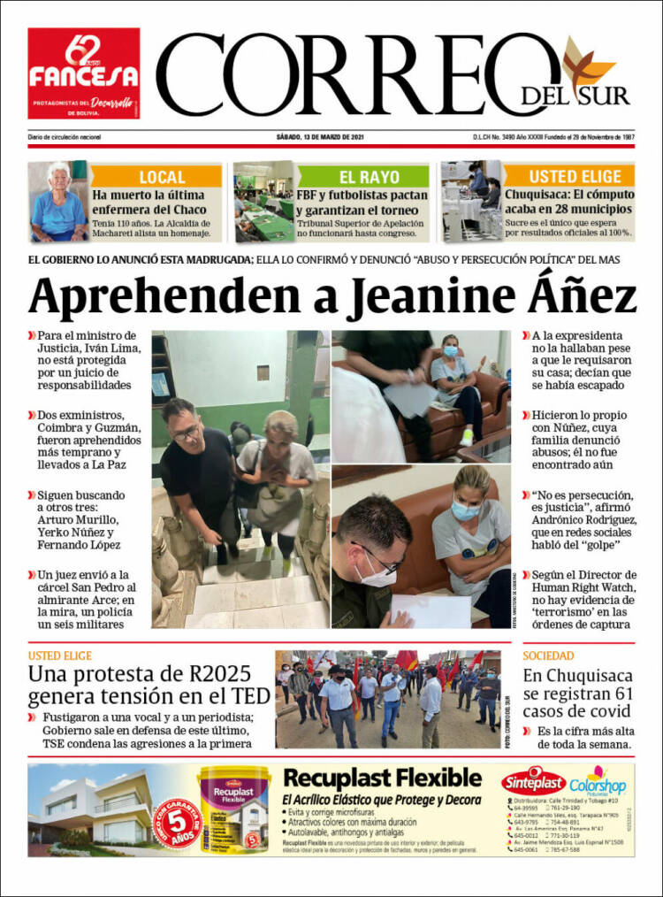 Portada de Correo Sur (Bolivia)