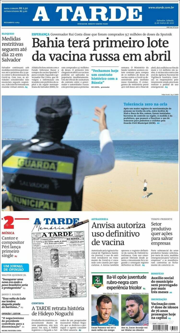Portada de Diário A Tarde (Brasil)