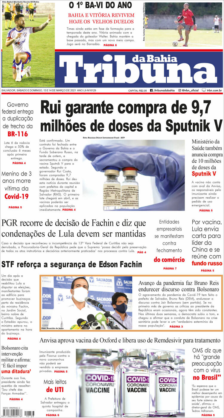 Portada de Tribuna da Bahia (Brasil)