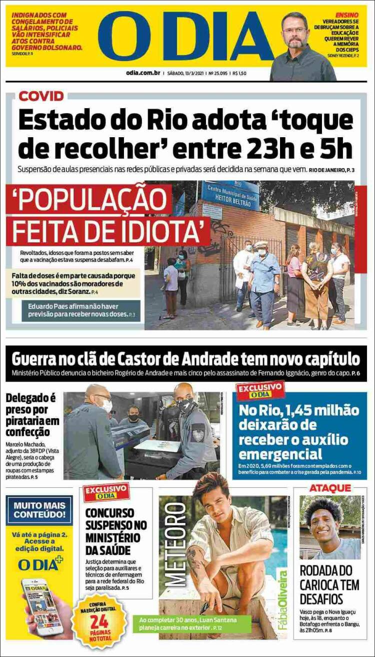 Portada de O Dia (Brasil)