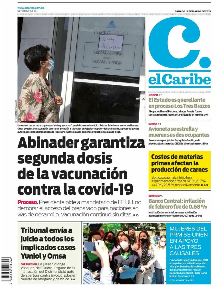 Portada de El Caribe (R. Dominicana)