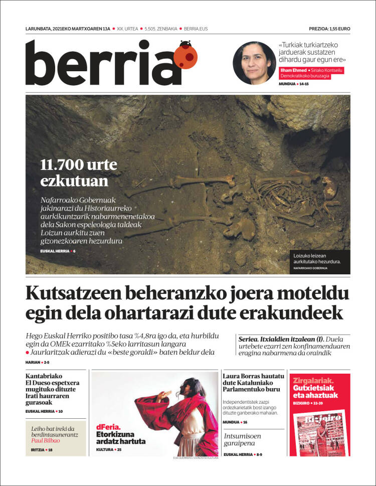 Portada de Berria (Espa&ntilde;a)